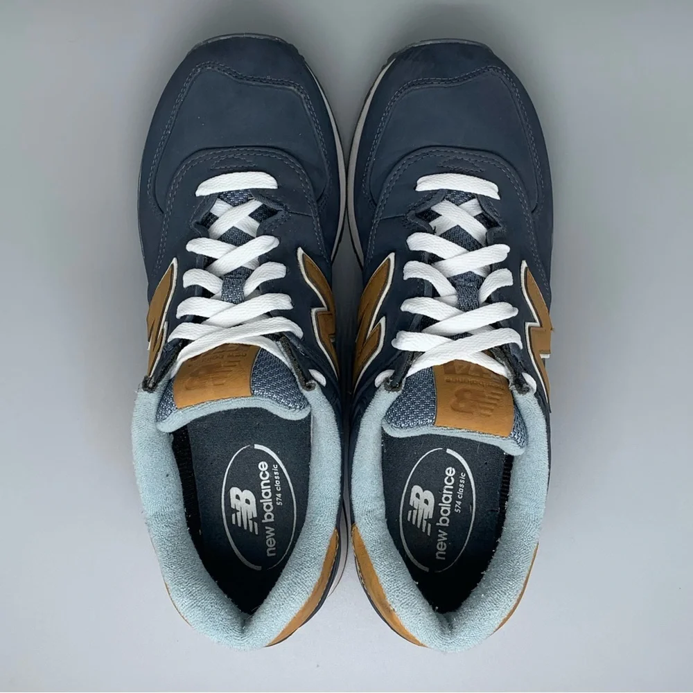 New Balance Navy and Brown Sneakers - Picture 4 of 10